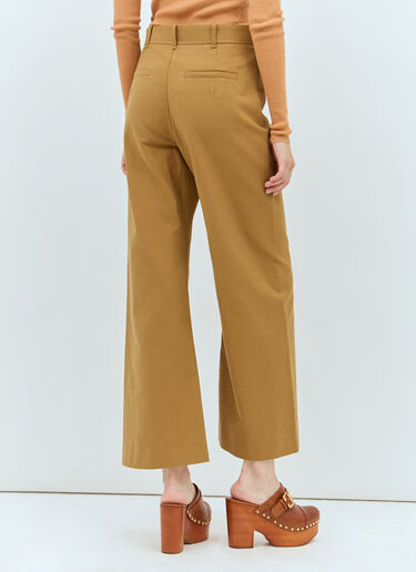 Chloé Cropped Flared Pants Mustard chl0257009