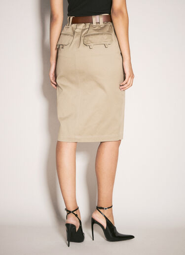 Saint Laurent Gabardine Pencil Skirt Beige sla0256035