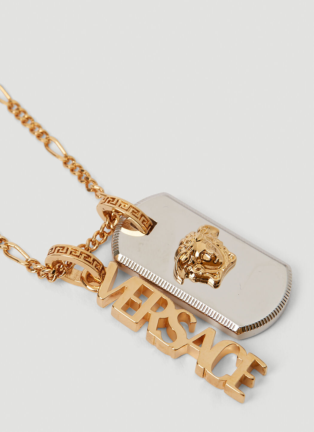 Versace Medusa Logo Tag Necklace in Gold | LN-CC