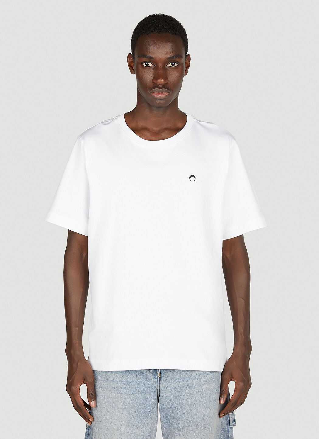 Marine Serre Men's Moon Print T-Shirt in White | LN-CC®