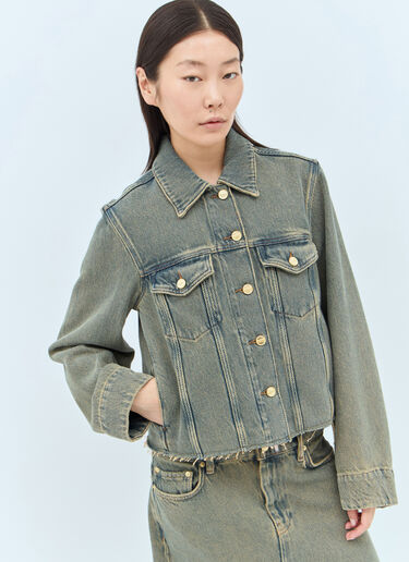 GANNI Overdyed Heavy Denim Jacket Blue gan0257005