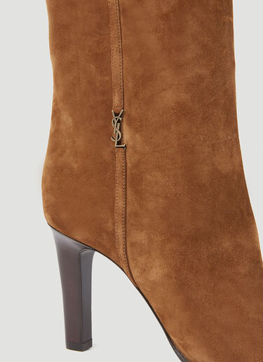 Saint Laurent Jane Suede Boots Brown sla0253082