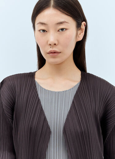 Pleats Please Issey Miyake April Long Cardigan Black plp0257006