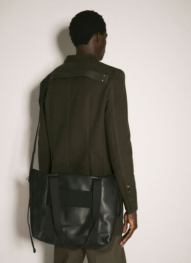 Rick Owens Leather Trolley Tote Bag Black ric0157036