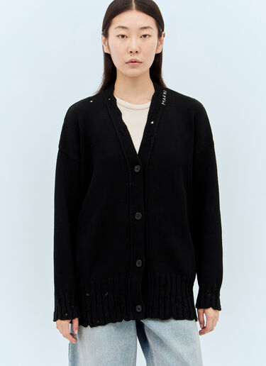 Marni Dishevelled Cotton Cardigan Black mni0257003