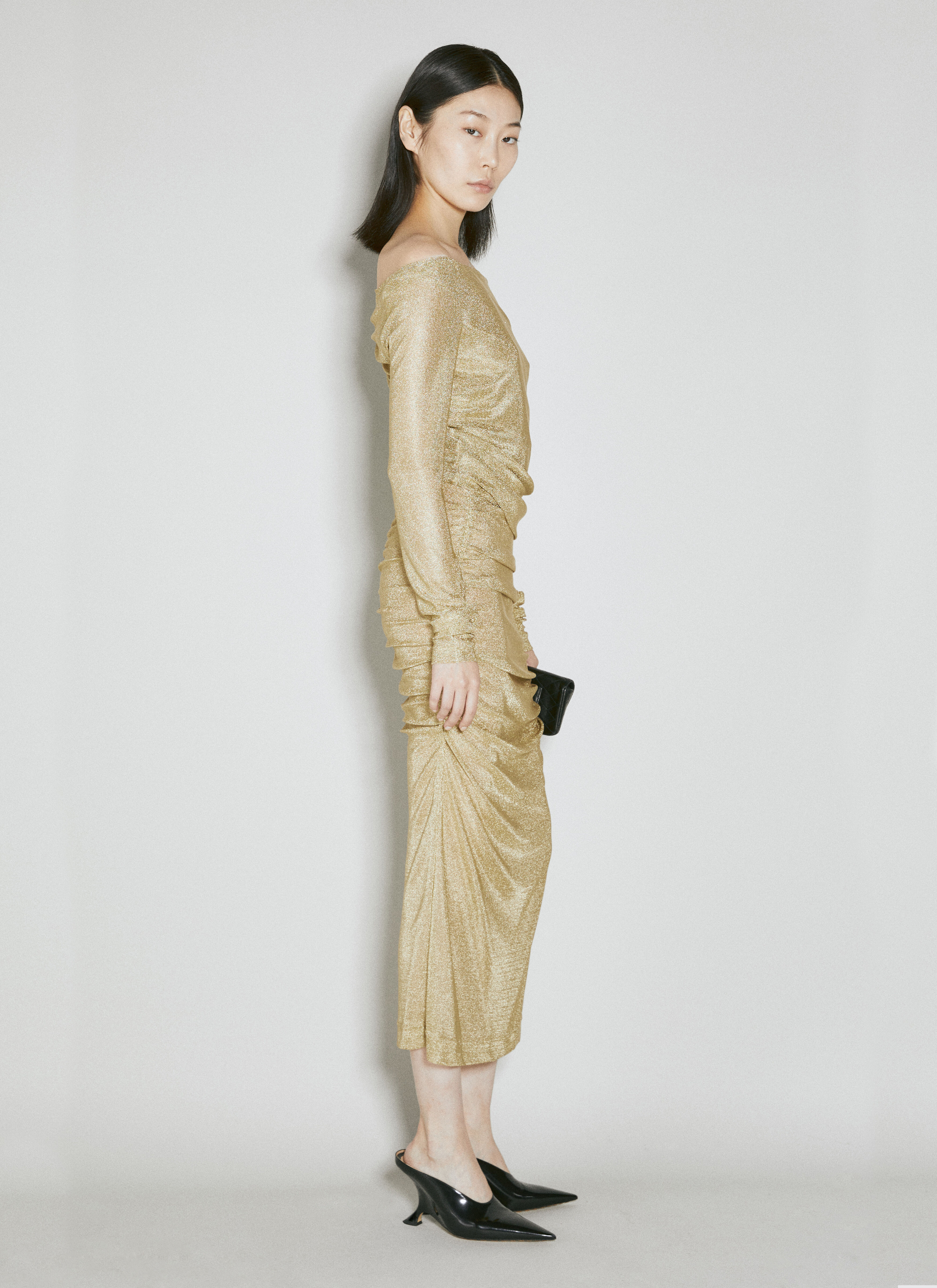 Dolce & Gabbana Women's Lurex Mesh Midi Dress in Gold | LN-CC®