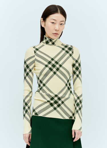 Burberry Ribbed Check Sweater Yellow bur0255043