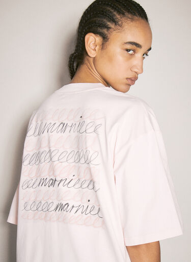 Marni Logo Print T-Shirt Pink mni0257016