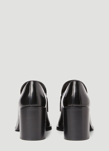 Prada Logo Plaque Heeled Loafers Black pra0254019