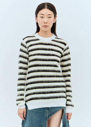 Burberry Striped Wool-Mohair Sweater Beige bur0257007