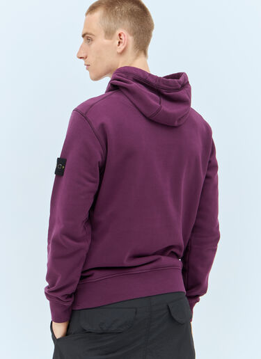 Stone Island Logo Patch Hooded Sweatshirt Purple sto0158042