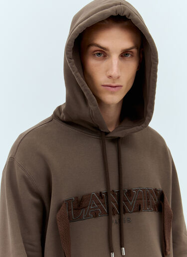 Lanvin Curb Hooded Sweatshirt Brown lnv0157001