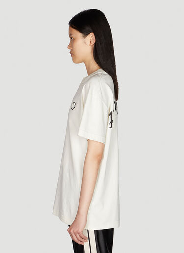 8 Moncler Palm Angels 로고 프린트 T-셔츠 화이트 mpa0351013