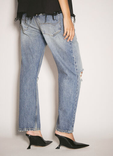 Balenciaga Straight Distressed Jeans Blue bal0257020