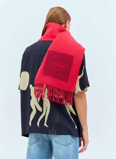 Jacquemus L'Echarpe Rond Carre Scarf Red jac0158018