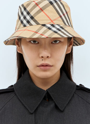 Burberry Check Bucket Hat Beige bur0357001