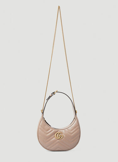 Gucci 699514 DTDHT GG MARMONT HALF-MOON-SHAPED MINI Bag Pink