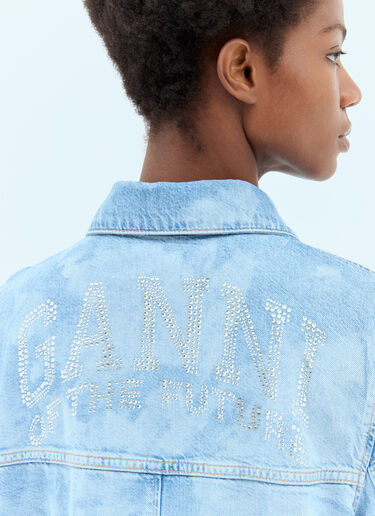 GANNI Bleach Denim Shirt Blue gan0256009