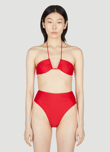 Ziah Women's Neal Halter Bikini Top in Red