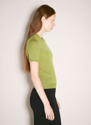 Prada Cashmere T-Shirt Green pra0258053