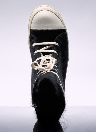 Rick Owens Pony-Hair High-Top Sneakers Black ric0156014