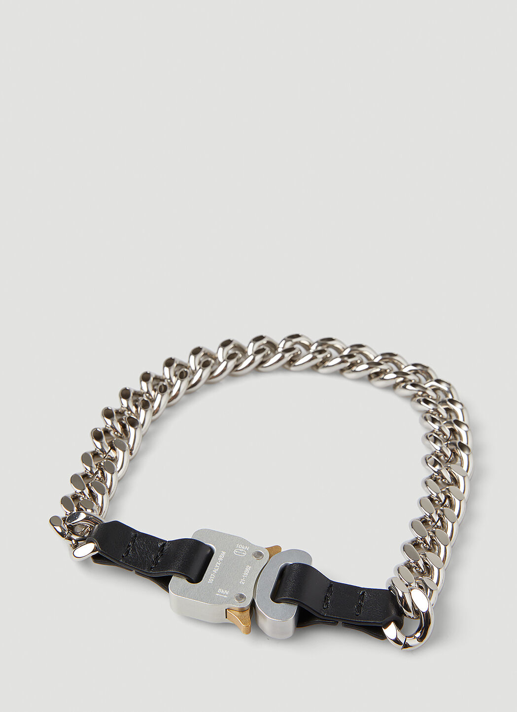 Chain Necklace with Leather Detail