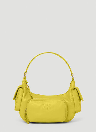 Women's Yellow Leather Mini bag with shoulder strap