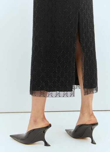 Gucci Tulle Midi Skirt Black guc0257041