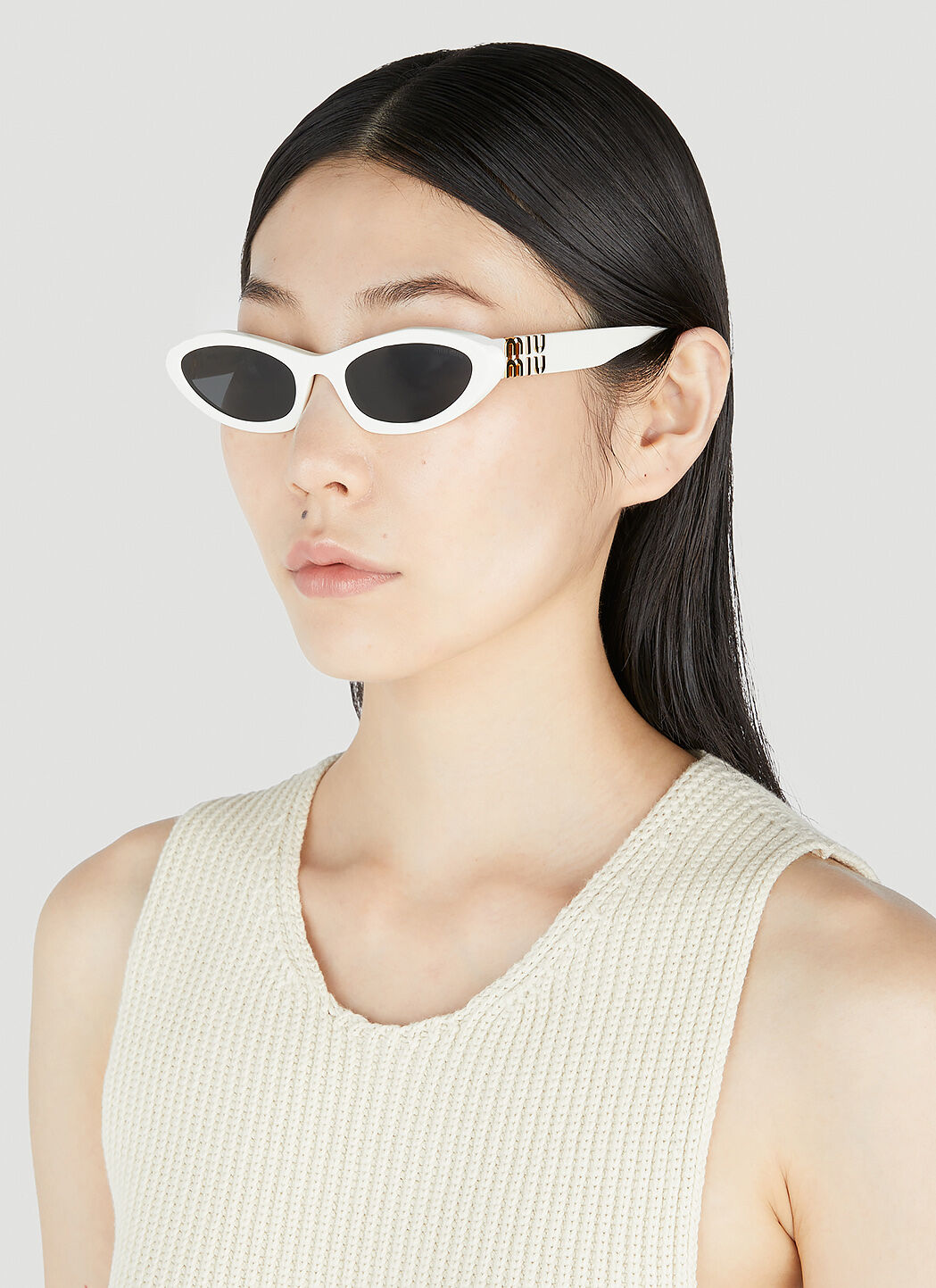 Miu Miu Eyewear: White Sunglasses now at £213.00+ | Stylight