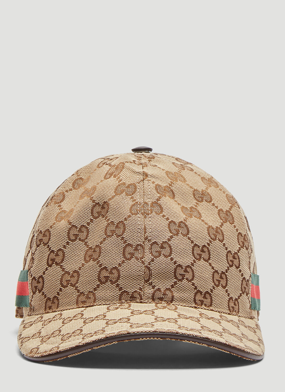 Gucci Beige Original GG Canvas Baseball Hat With Web