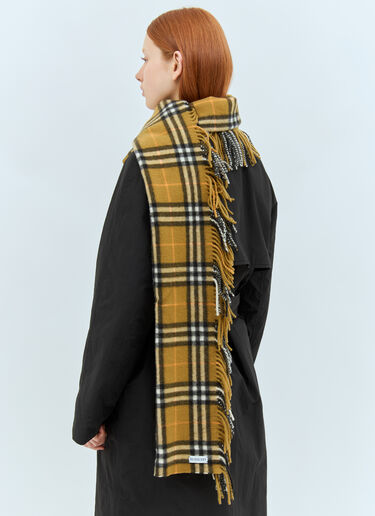 Burberry Check Cashmere Scarf Yellow bur0258008