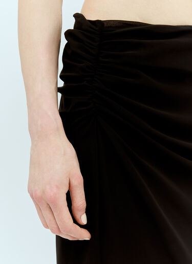 Prada 乔其纱中长半裙 黑色 pra0256052