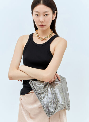 Rabanne Medium Pixel Tube Shoulder Bag Silver pac0254048