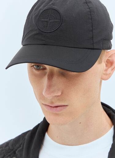 Stone Island Logo Embroidery Baseball Cap Black sto0158062