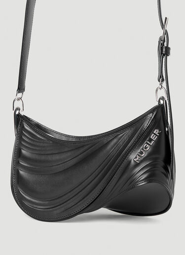 Mugler Small Spiral Curve 01 Shoulder Bag in Black | LN-CC®