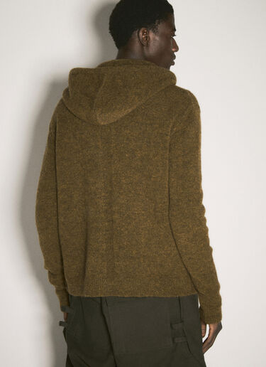 Rick Owens Zip-Up Hooded Sweater Green ric0157012