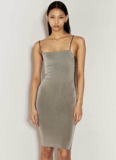 Isa Boulder Floater Knit Midi Dress Grey isa0255006