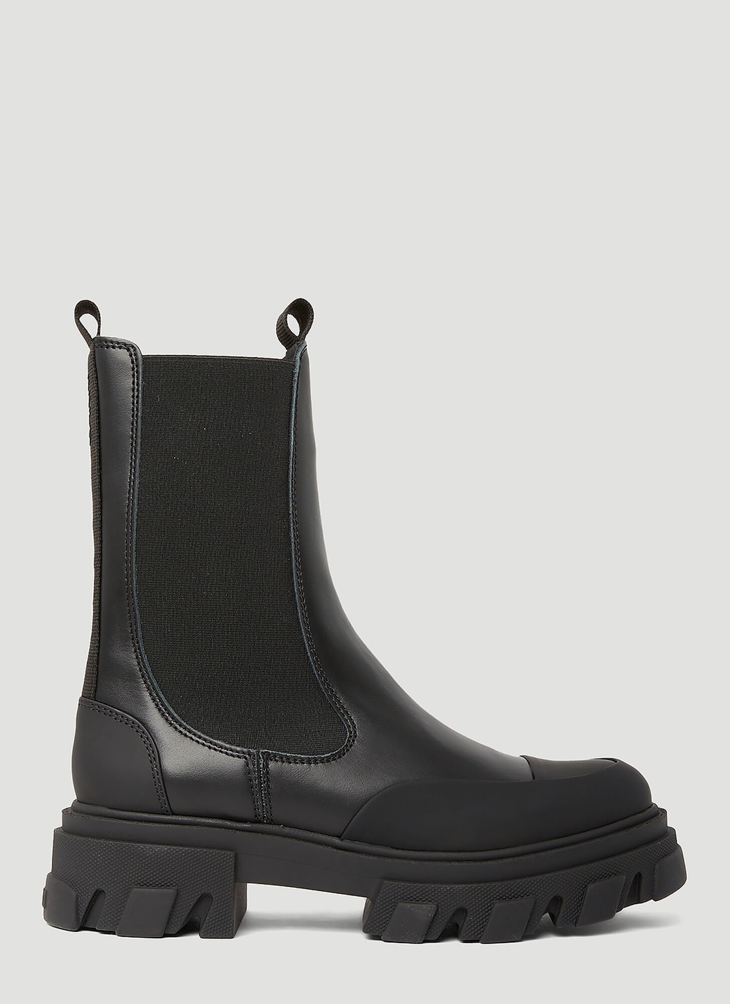 Shop Ganni Chunky Chelsea Boots In Black