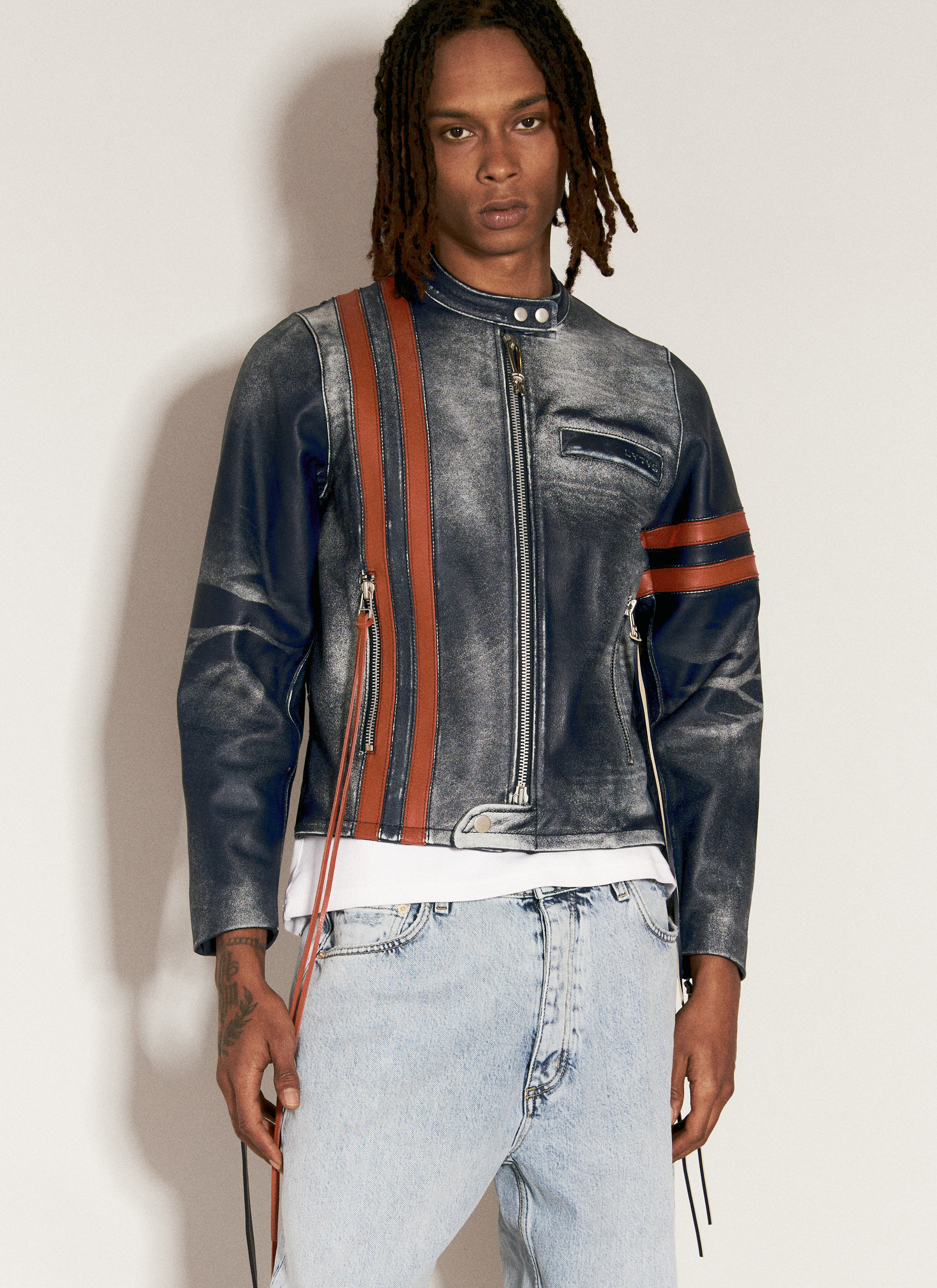 Moncler Damon Leather Jacket Orange mon0157016