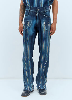 Moncler Adjustable-Fit Zip Jeans White mon0157031