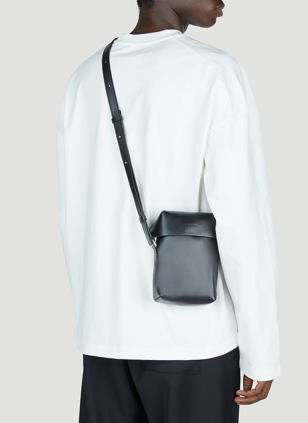 Jil Sander Small Lid Crossbody Bag in Black | LN-CC®