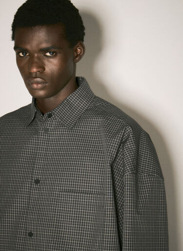 Balenciaga Checked Outerwear Shirt Grey bal0157024