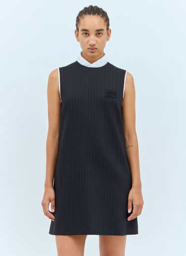 Miu Miu Pinstripe Dress Blue miu0258008