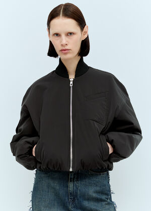 Moncler 斜纹布宽大连帽飞行员夹克 Black mon0258005