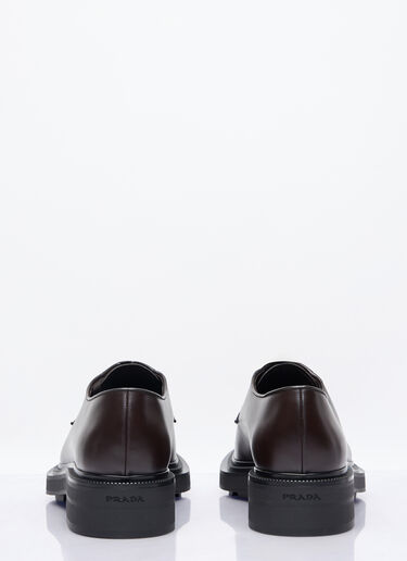 Prada Leather Lace-Up Shoes Brown pra0158015