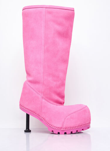 Balenciaga Alaska Faux-Fur Heeled Boots Pink bal0257069