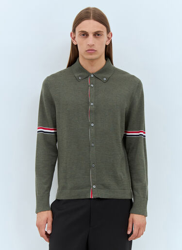 Thom Browne Button-Down Collar Cardigan Green thb0157005