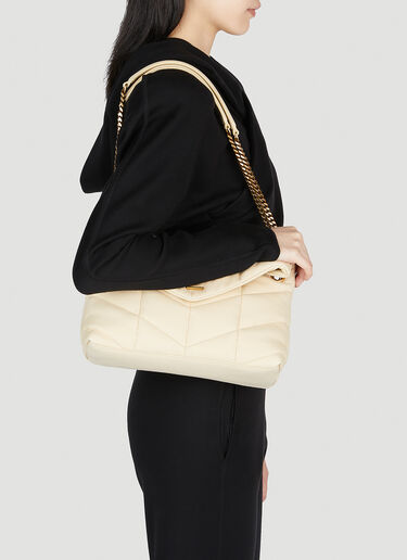 Saint Laurent Puffer Small Shoulder Bag Cream sla0252055