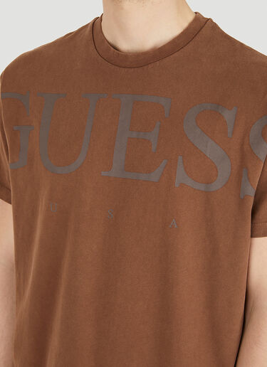 Guess USA 로고 T-셔츠 브라운 gue0150008