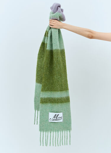 Marni Logo Patch Scarf Green mni0257018